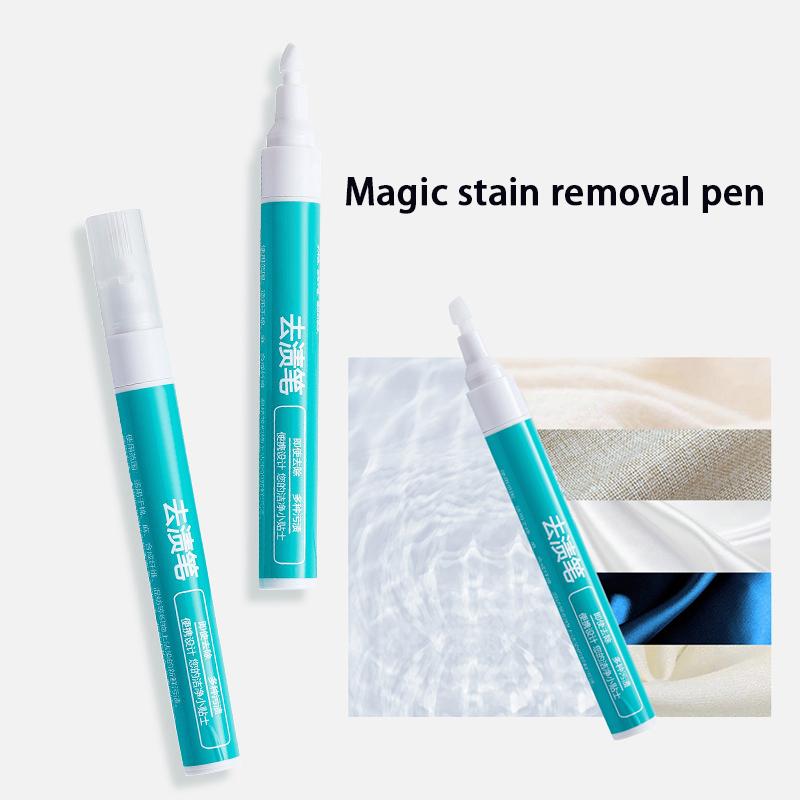 Brush Head Stain Remover Pen Portable No Washing Needed for Oil Red Wine Grease On T-Shirt Clothes Protects Fabric Fabric Cleane