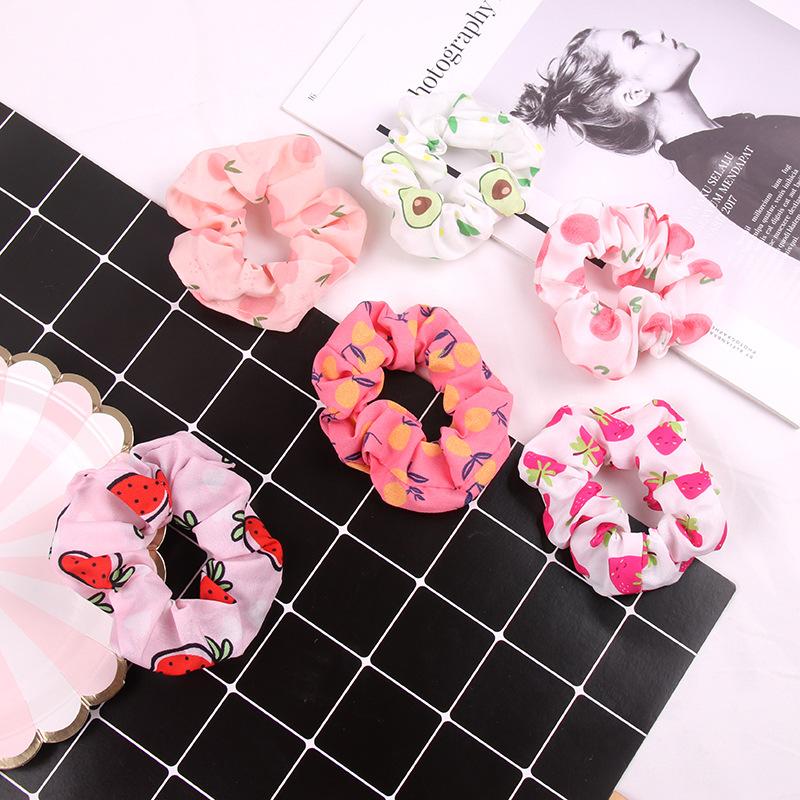 9/17 шт. оптовая продажа фруктовый принт женские французские эластичные резинки для волос для женщин резинки для волос резинка для волос веревки аксессуары