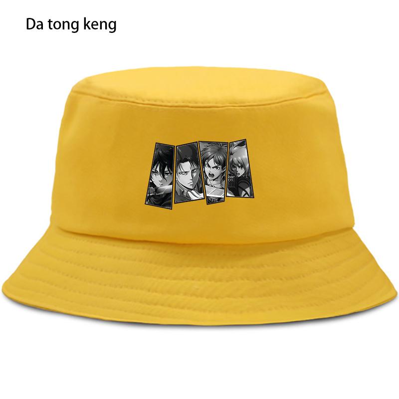 2023 аниме Атака Титанов летняя шляпа женская панама-ведро унисекс дизайн плоский козырек японское аниме шляпа рыбака