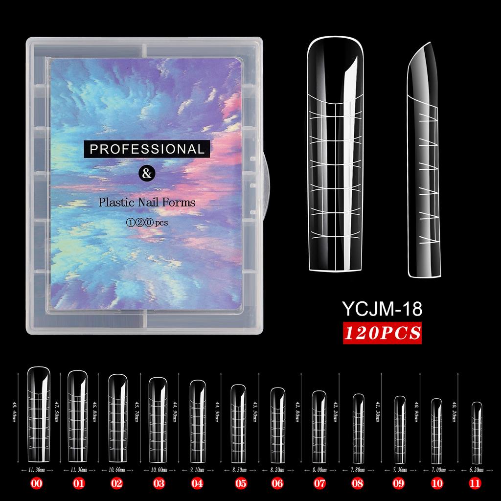 120 шт./компл. прозрачные двойные формы накладных ногтей полное покрытие быстрое наращивание гелевых форм типсы наращивание ногтей верхние формы для типсов