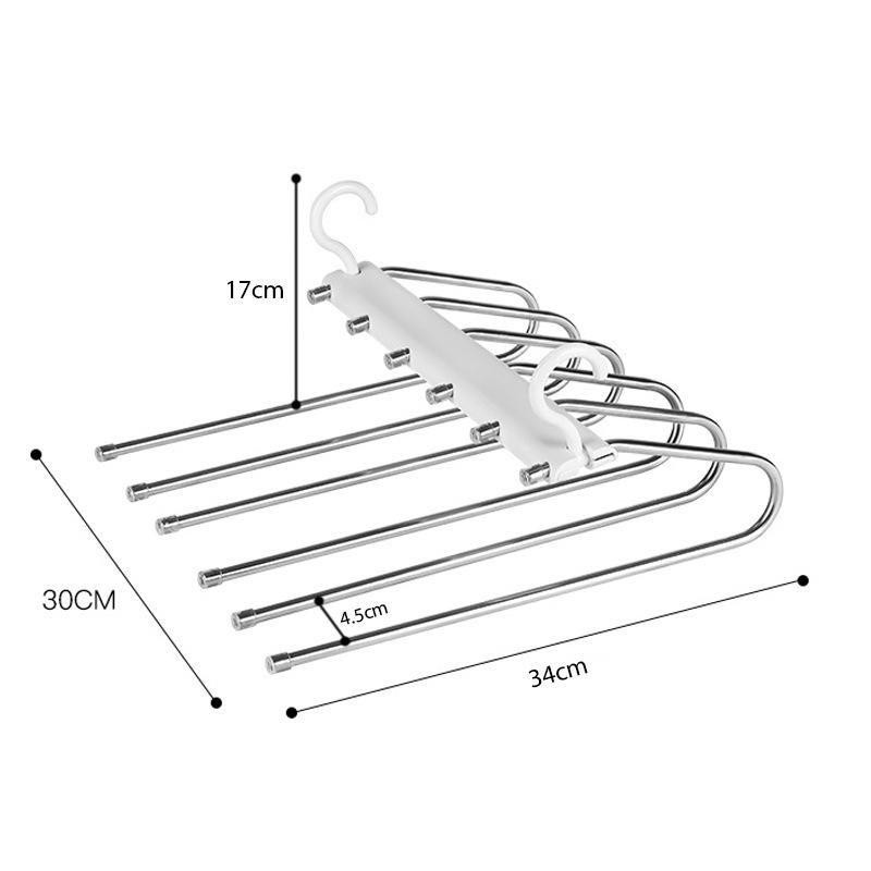 Вешалка для брюк из нержавеющей стали, складная, противоскользящая, с сушилкой - Многофункциональное решение для хранения, не оставляющее следов
