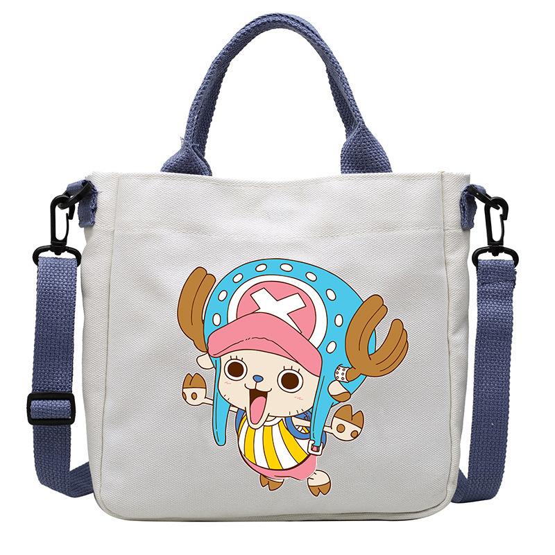 Сумки из холста One Piece с принтом персонажей аниме Luffy Мультяшные Фигурки Аниме Сумка через плечо Наружная Большая вместимость Модная Сумка-кроссбоди Подарки Подвижные Сочлененные Масштаб