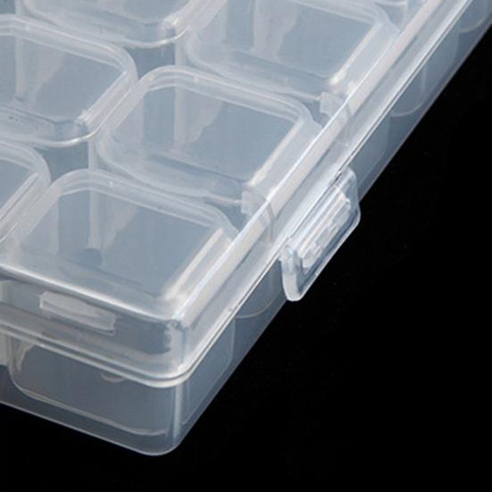 Прозрачный пластиковый ящик для хранения ювелирных изделий с 28 слотами, бусины для ногтей, органайзер