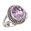 Natural Pink Amethyst Gemstone Handmade 925 Solid Silver Jewelry Ring S.6 R7j78