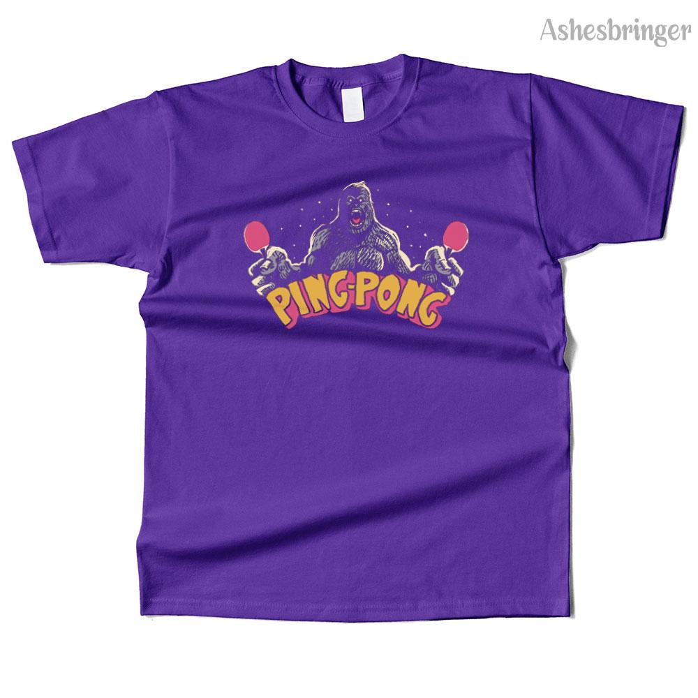 Unisexs Cotton PingPong Kaiju Graphic Funny T Shirt Street Casual Style Tee for Unisex and Women