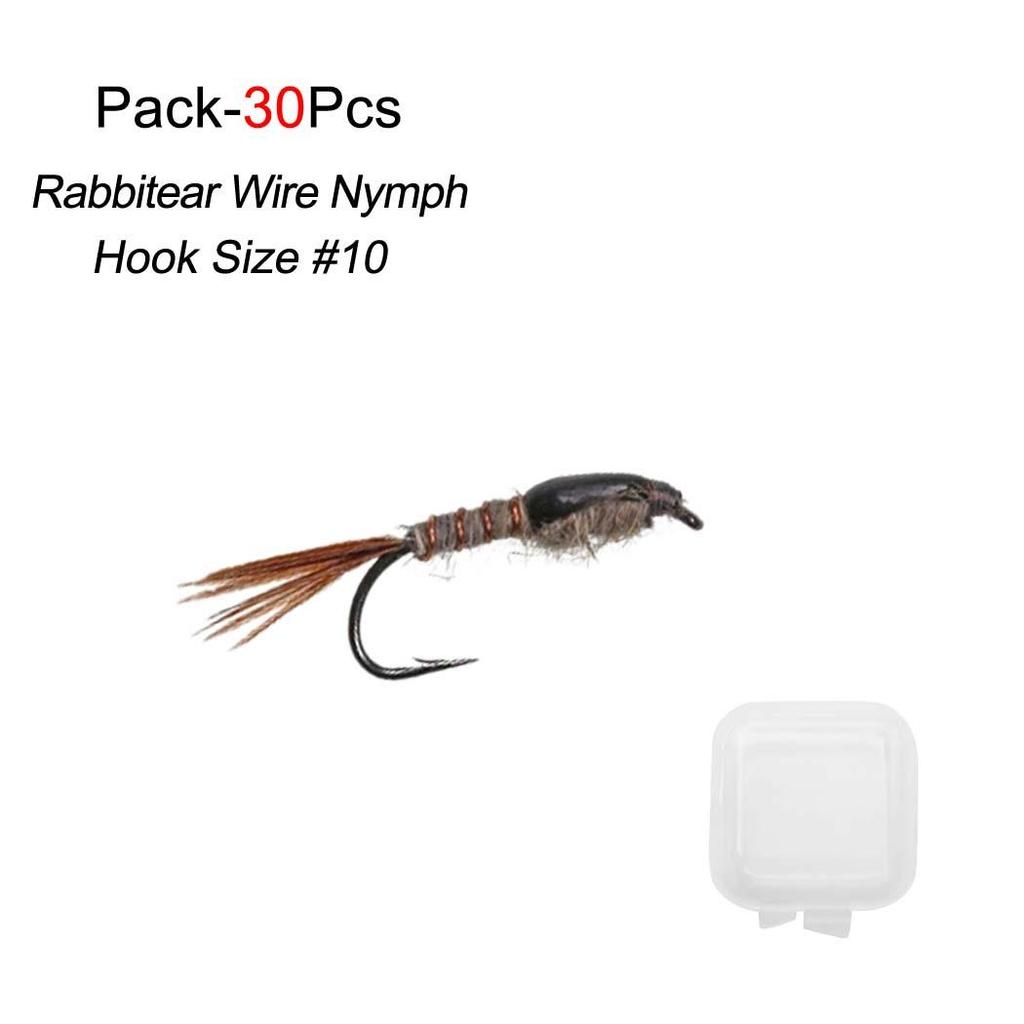 5-30 шт. быстро тонущая черная спинка кроличьих ушей, вольфрамовая бусина, голова нимфы, мухи, форель, приманки для рыбалки нахлыстом #10