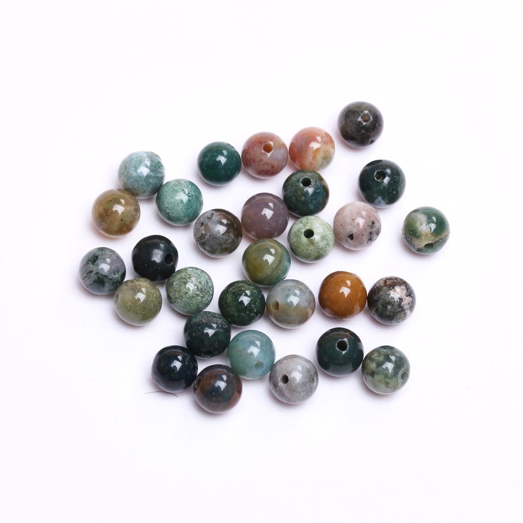 15-40 шт. 4-12 мм индийский агат натуральный камень круглые бусины DIY ожерелье серьги аксессуары для изготовления ювелирных изделий