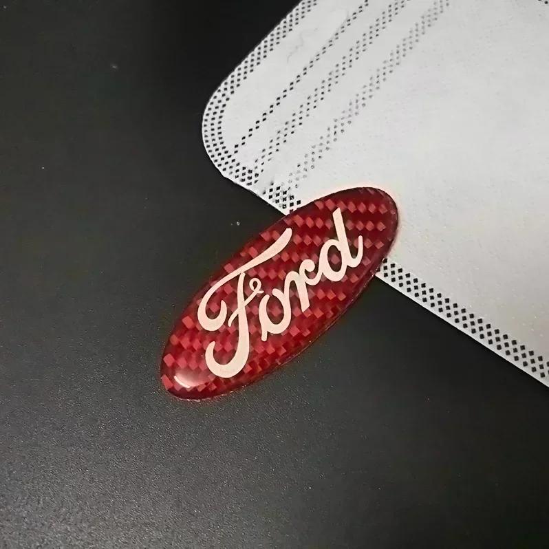 Car Sticker Car Steering Wheel Emblem Stickers Carbon Fiber for Ford Mondeo Mk3 Escape Ecosport Edge Focus Ranger Fiesta Kuga Ro