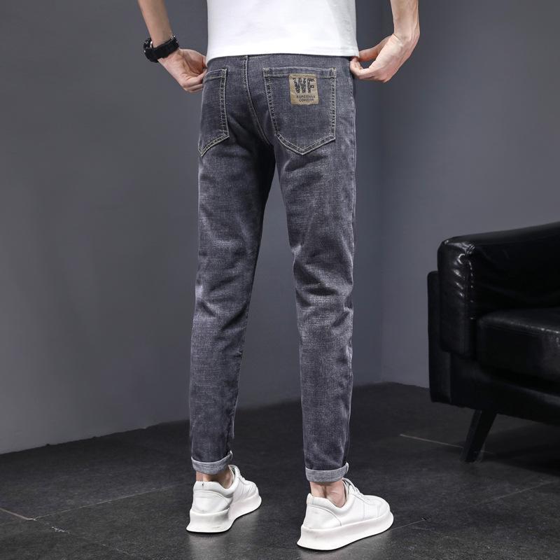 Мужские облегающие эластичные синие джинсы в корейском стиле — приятные для кожи и стильные на все времена года