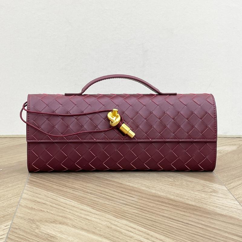 Новая плетеная сумка ручной работы, длинная сумка для ужина из коровьей кожи, высококачественная горизонтальная сумка-багет