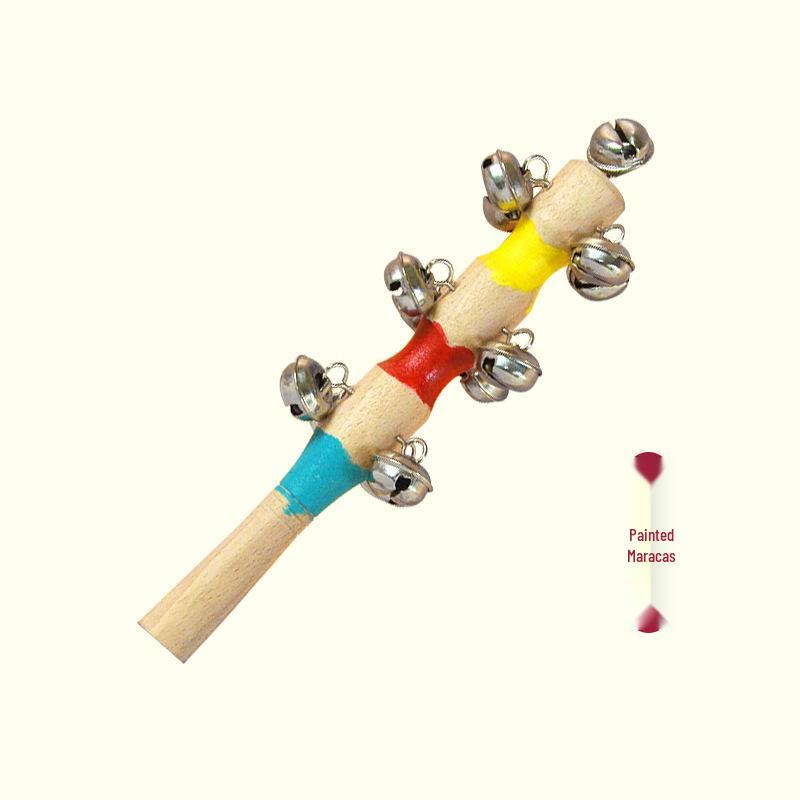 Детские музыкальные инструменты Орфа: Треугольник, Кастаньеты, Маракасы, Бубен, Деревянные бруски, Тарелки