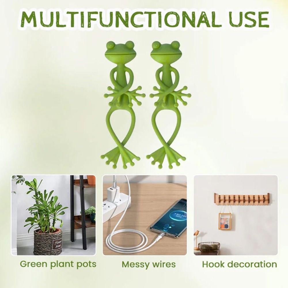 1/2/4PCS Universal Frog Plant Supports Green Frog Flower Pot Hugger Frog Plant Stand Garden Decor