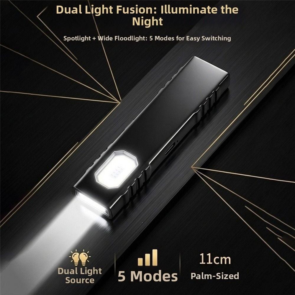 Mini COB Flashlight Pen Clip Design Work Light Portable Flat Light Outdoor Lighting