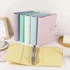 Multifunctional Notebook Zipper Bags Card Slots Pen Rings Macaron Color Faux Leather Cover Imitation Leather