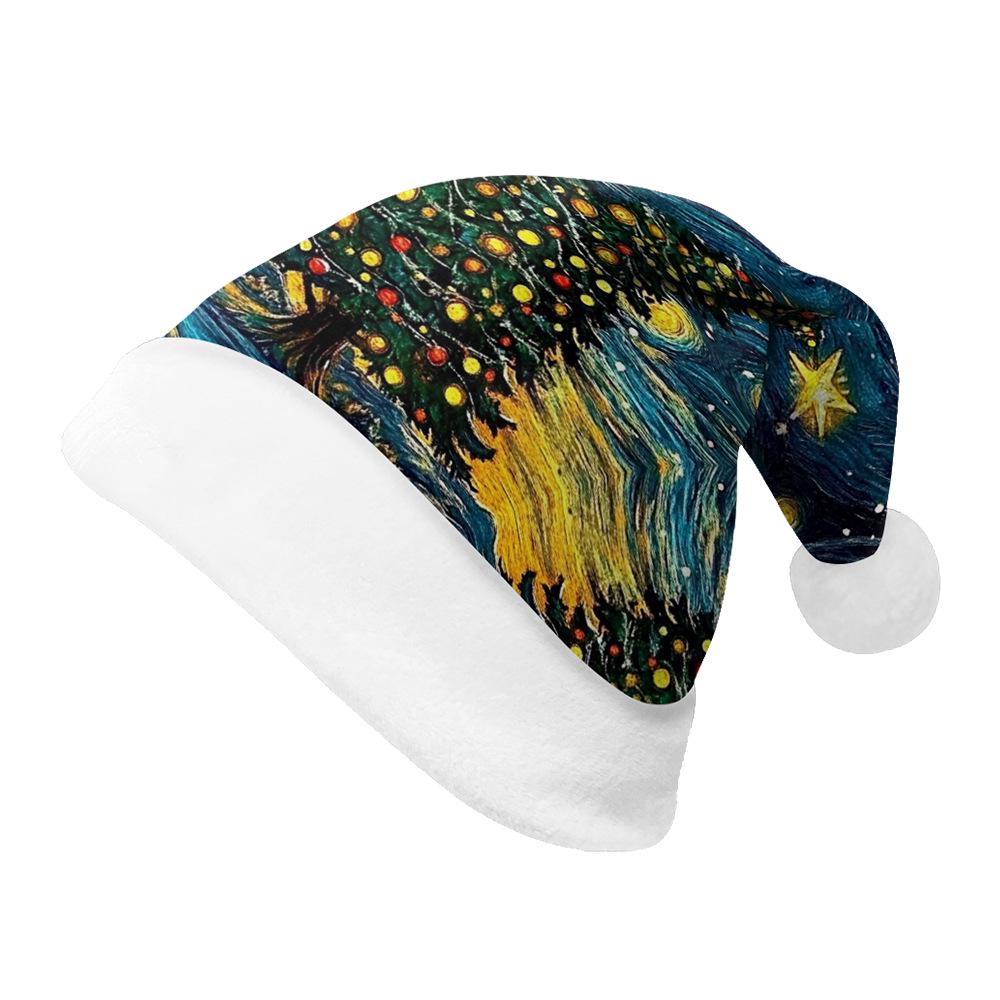 2024 Новая плюшевая бархатная двухсторонняя флисовая рождественская шапка для взрослых и детей - Счастливого Рождества, индивидуальный дизайн