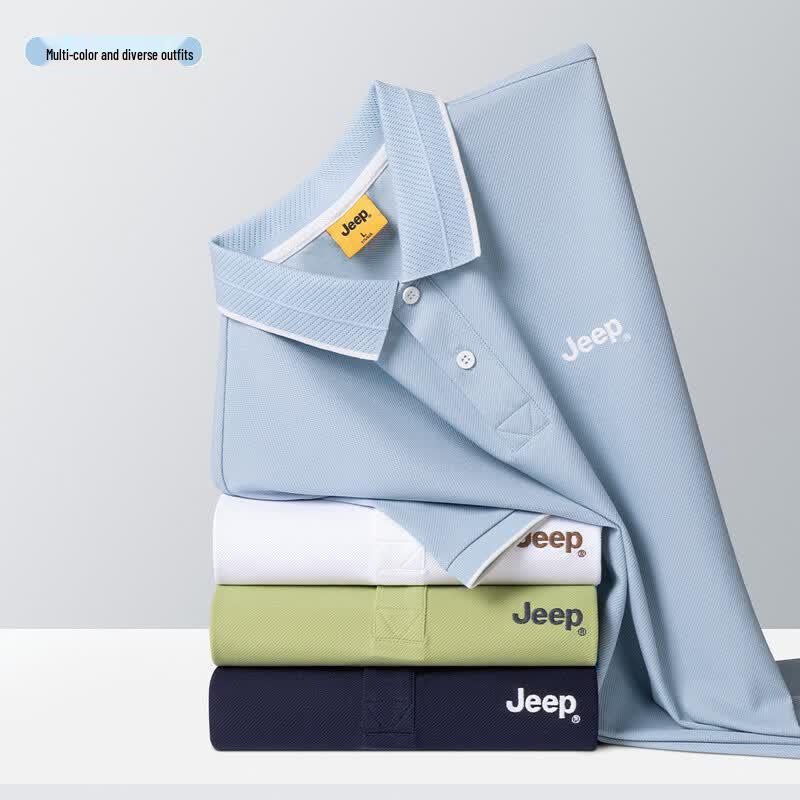 Jeep Мужская охлаждающая рубашка-поло из смесовой шелковой и льняной ткани