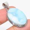 Natural Republic Larimar Gemstone 925 Solid Sterling Silver Pendant 1.75" Y0q36