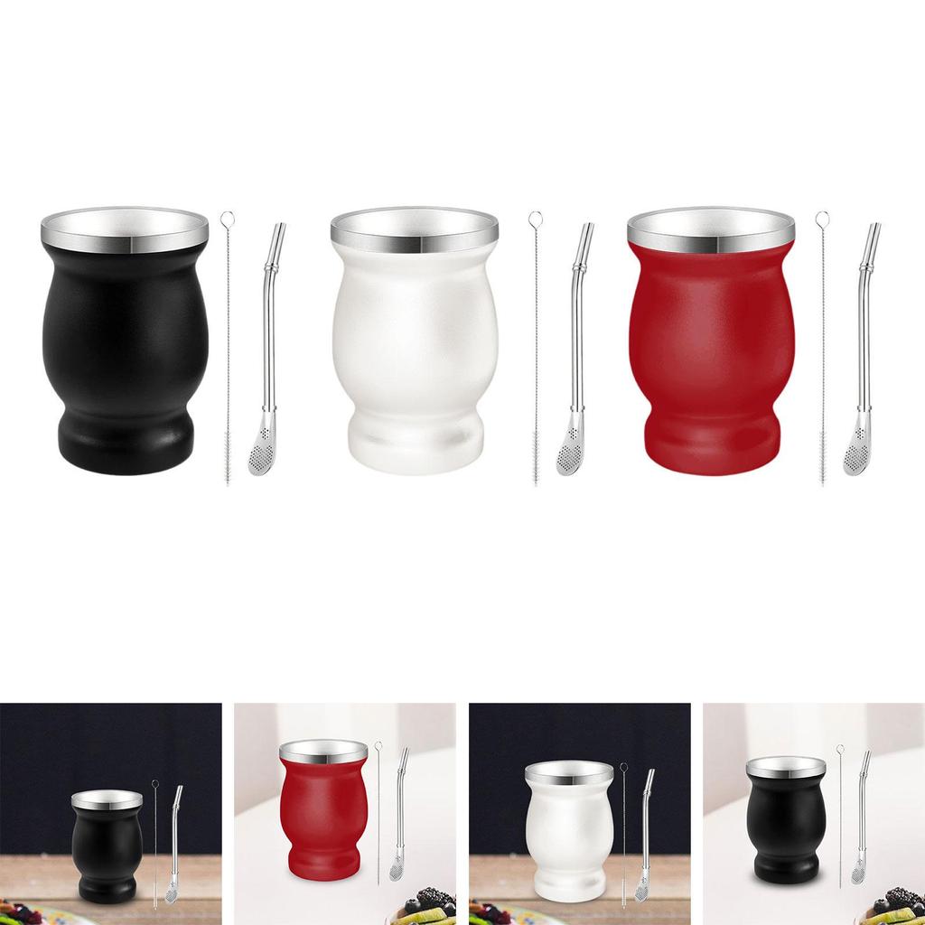 Yerba Mate Gourd Set 230ml Traditional Tea Cup for Dormitory Home Office