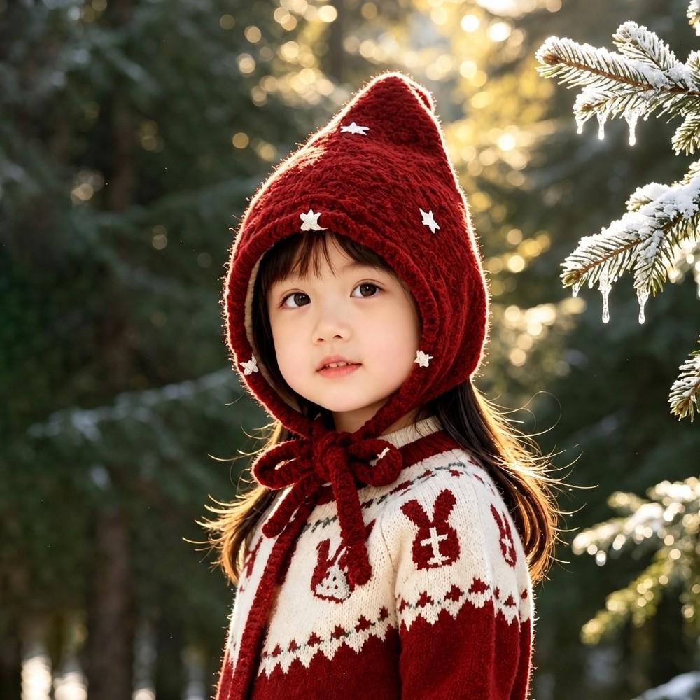 Windproof Thick Knitted Hat Coral Fleece Fleece Hat Soft Elf Cap Winter Season