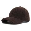 Autumn and winter baseball cap men's and women's fashion retro solid color lamb wool curved brim cap outdoor casual warm hat