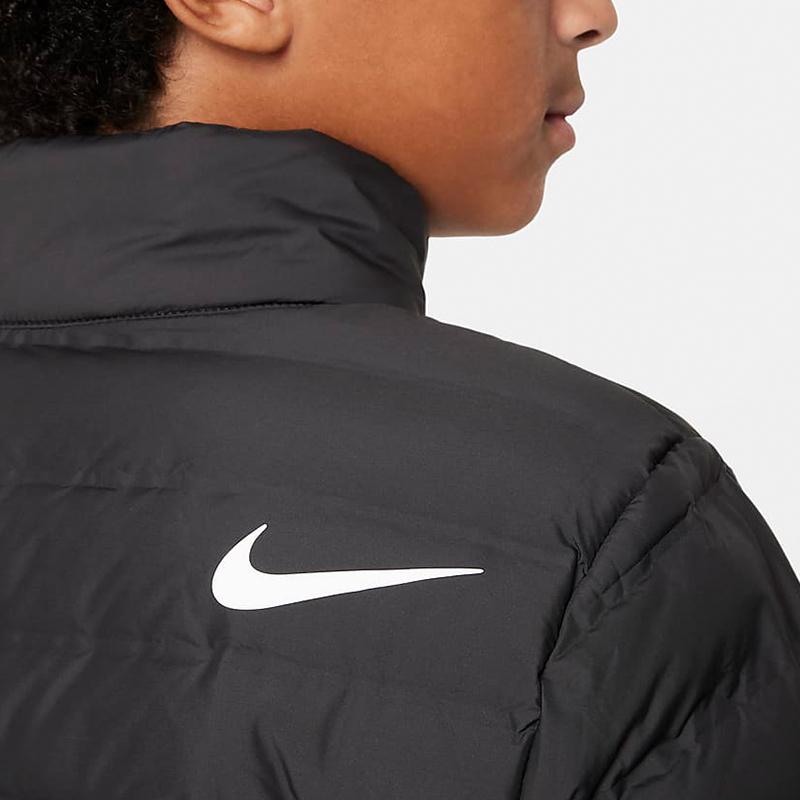 Nike Пуховик с большим логотипом на груди и воротником-стойкой, длинные рукава, детские куртки, черный цвет NY2342016GS-002