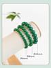 Moisturizing and transparent green agate bracelet, simple and versatile, single circle round bead jade bracelet