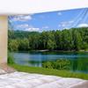 Art Deco Blanket Curtain Bedroom Living Room Decoration Lake Water Blue Sky Sunset Scenery Wall Hanging Tapestry