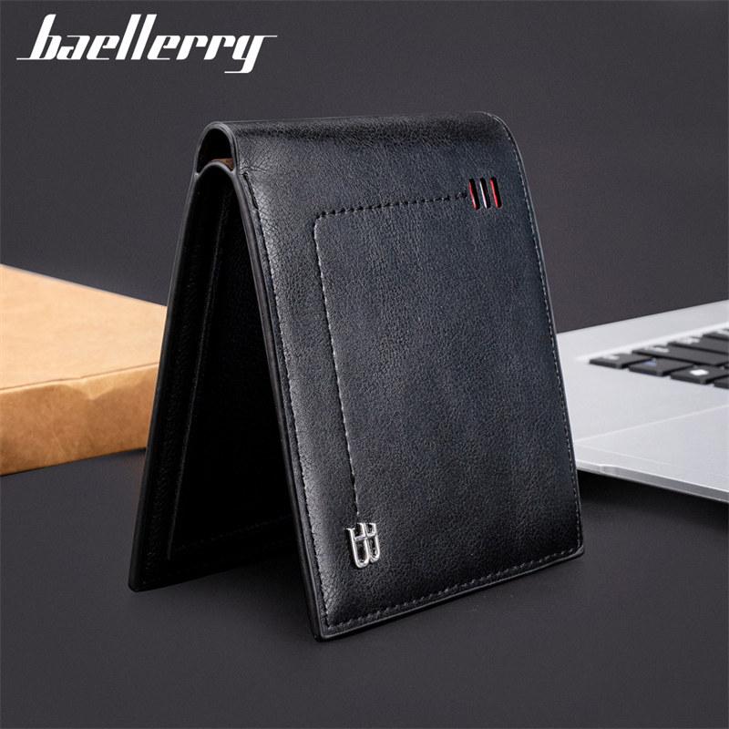 Baellerry мужские модные короткие кошельки винтажный дизайн визитница из искусственной кожи тройной кошелек кошелек сумки для денег