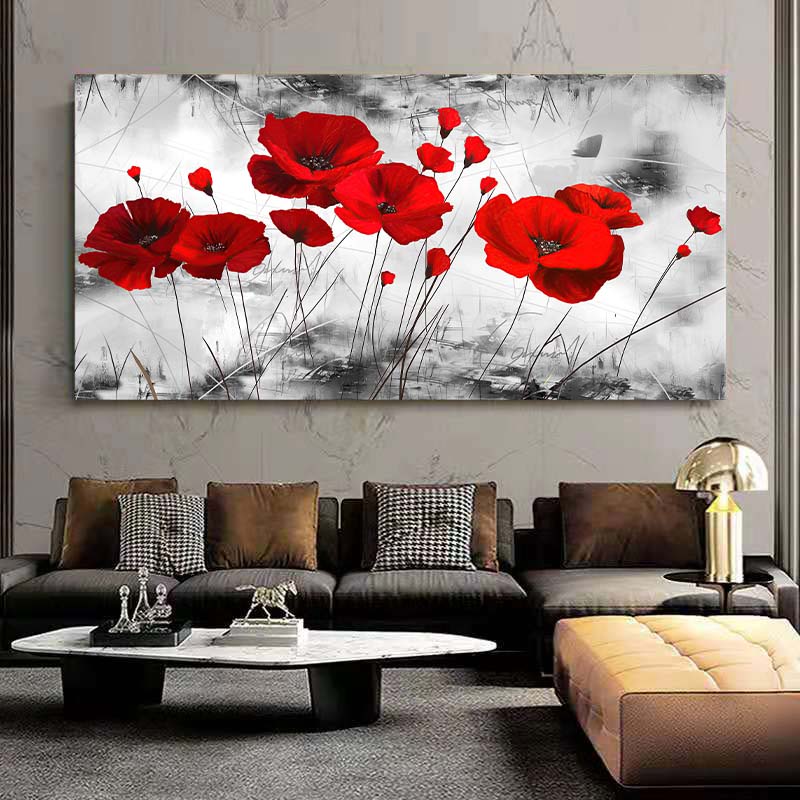 Яркие маки, цветочные картины на холсте, настенные постеры и принты, настенное искусство для гостиной, домашний декор
