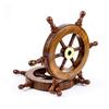 Hand Crafted Premium Nautical Wooden Ship Wheel | Exclusive Pirate's Wall Decor (Natural Wood, 4 Inches)