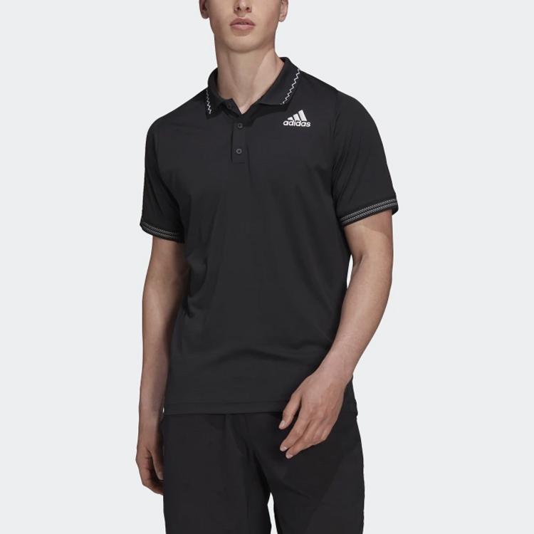 Adidas Однотонная рубашка-поло Slim-Fit, мужские топы, черный H50264