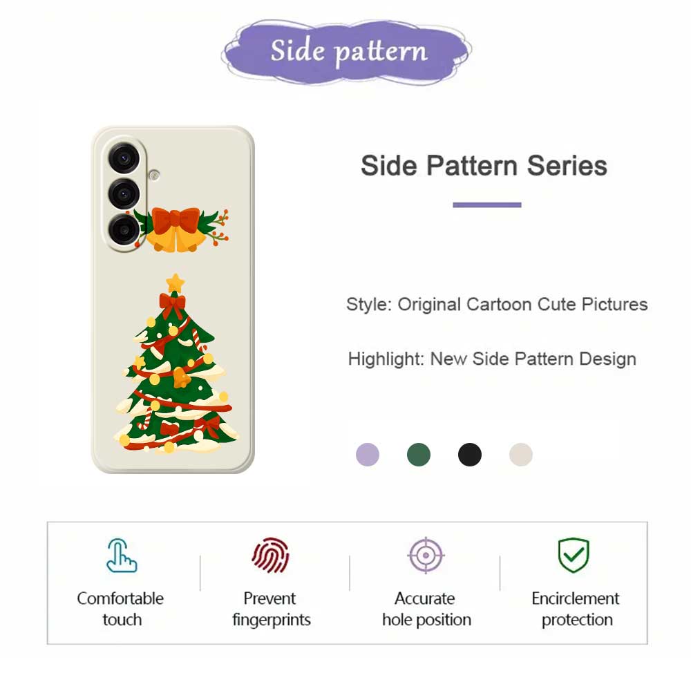 For Samsung Galaxy A17 5G Case Christmas Tree Bow Pattern Printing Straight Edge TPU Phone Back Cover