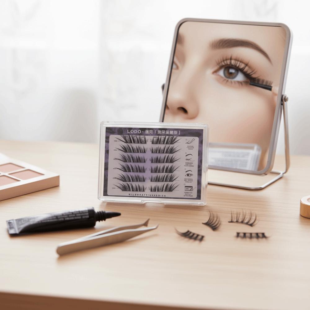 Comic Style Black Swan False Eyelashes Without Glue 6 Rows Fake Eyelashes  Party