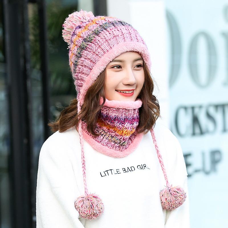 Hat Women's Autumn and Winter Cycling Hat Versatile Women's Outdoor Cycling Warm Knitted Wool Hat Neck Hat Winter