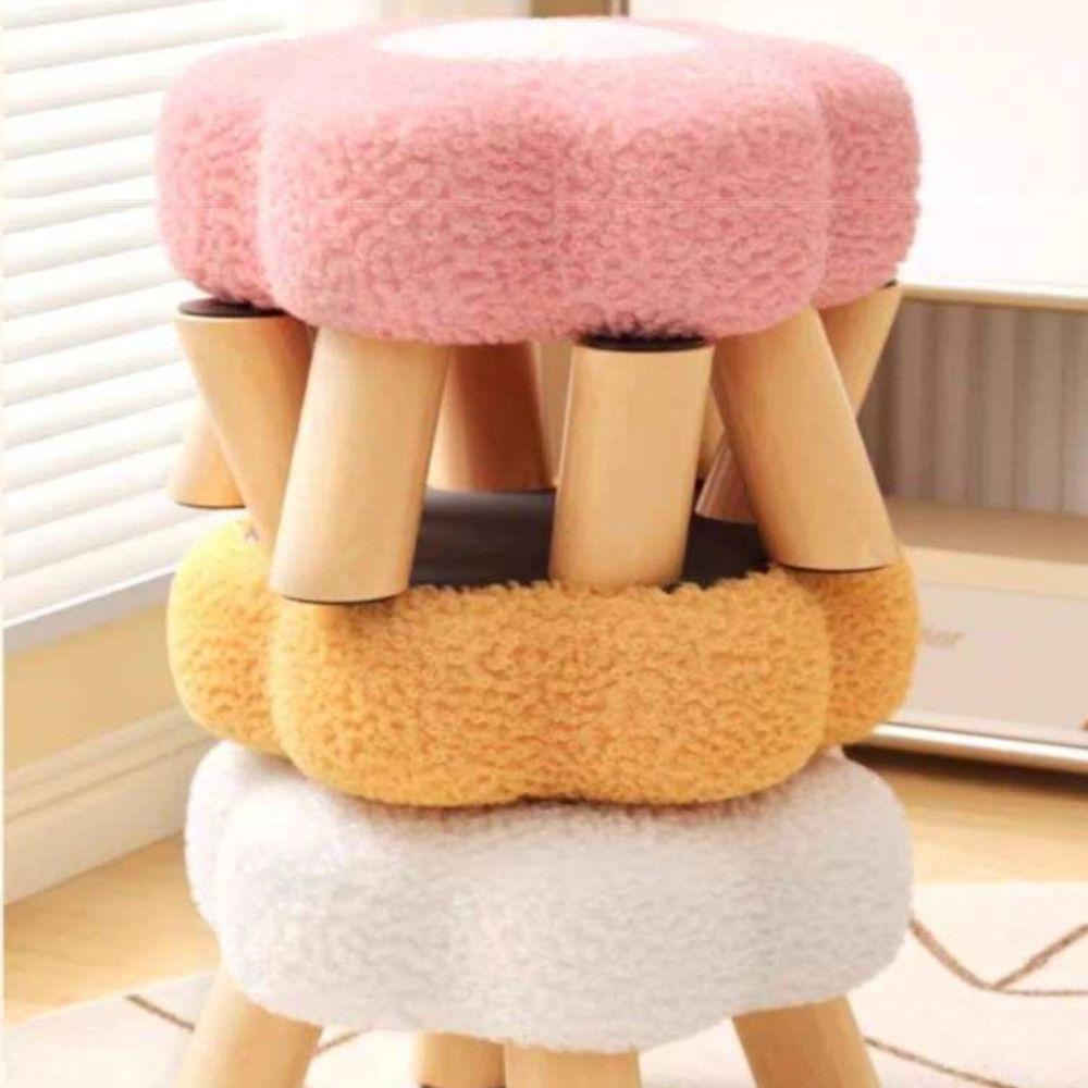 Soft Padded Low Stool Solid Wood Foot Rest Stool Multi Purpose Sofa Bench Sofa Side