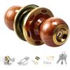 Solid Hardware Door Knob with Lock for Bathroom, Bedroom, Entrance, Room, Outdoor, and Bathroom, Suitable for Doors 35-50mm Thick (Wood Grain - Phnom