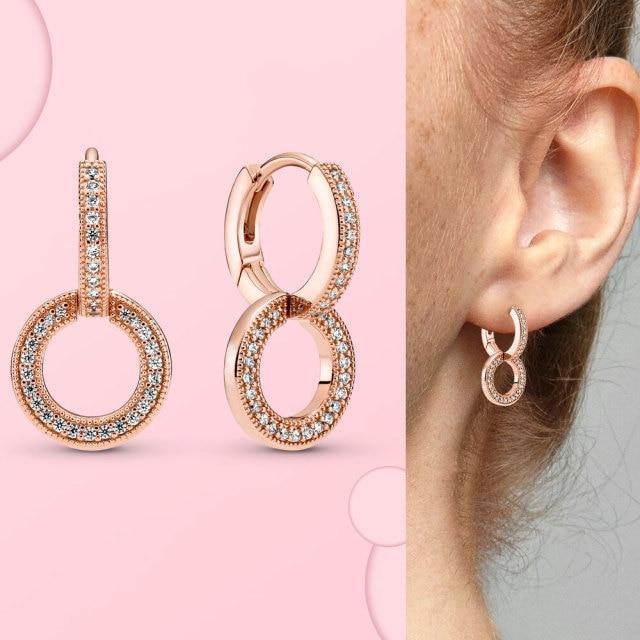 925 Sterling Silver Hoop Earrings For Women Heart Ear Hoops Real Silver 925 Jewelry Original Brand Jewelry