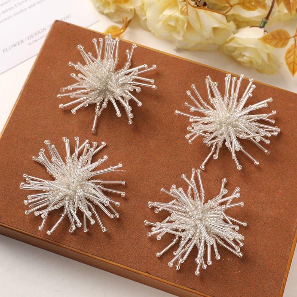 Handmade Flower Tube Beads Patch Sewing Embellishments Rice Beads Applique Fashion DIY Material