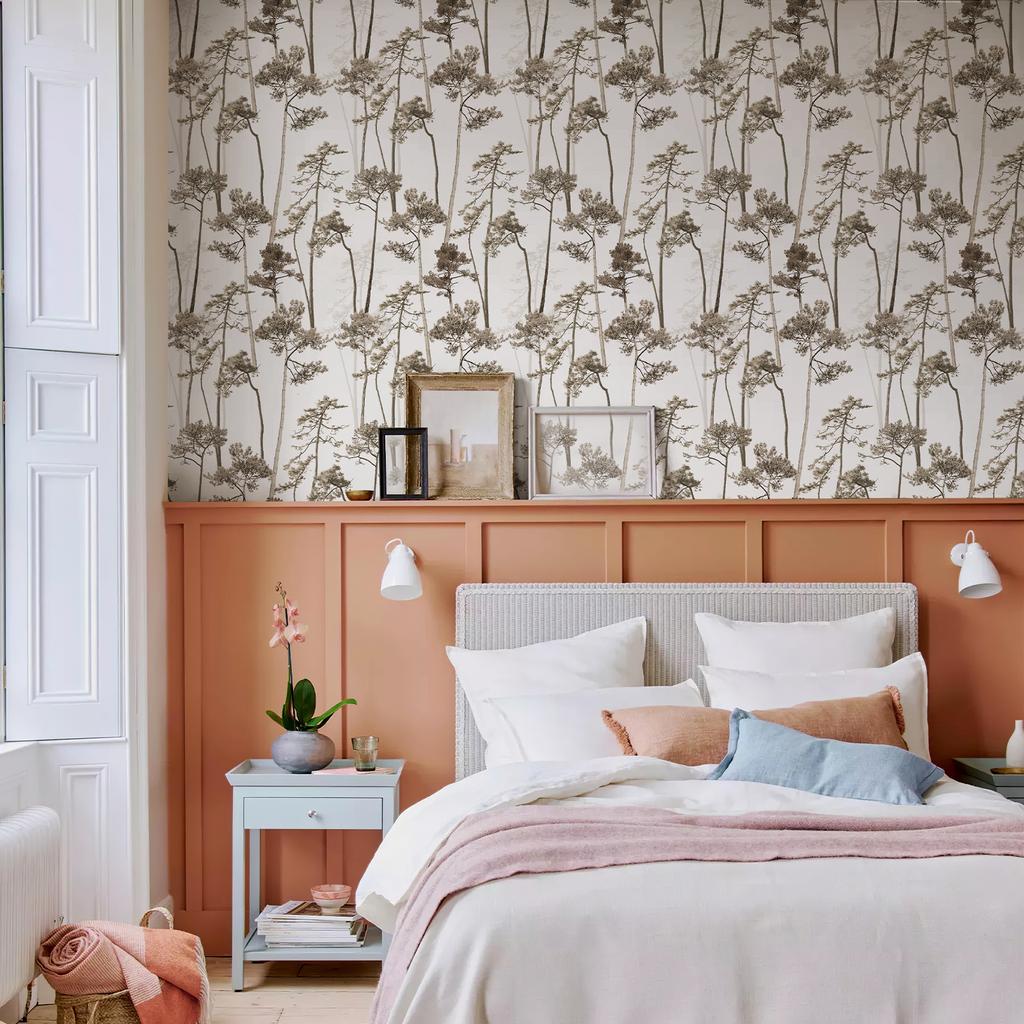 Коричневые Лесные Виниловые Обои Деревья Самоклеящиеся Водонепроницаемые Наклейки для Шкафа Ретро Ванная Кухня Настенное Украшение Фреска