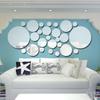 26Pcs 3D Round Mirror Wall Sticker DIY TV Background Bathroom Bedroom Stickers Home Decor