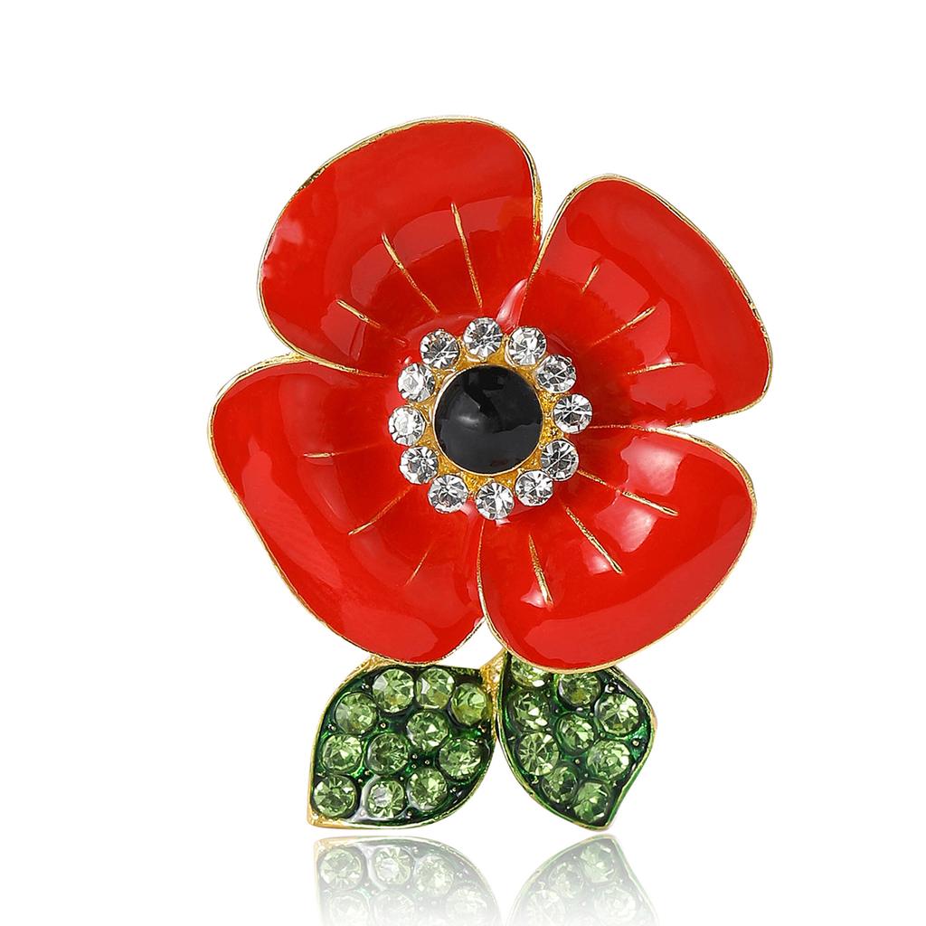 Exquisite Creative Alloy Enamel Poppy Brooch Versatile Fashion Women'S Clothing Brooch Ornament Pin