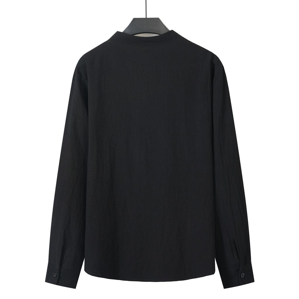 Мужской  Повседневный  Модный  Льняной  С  Длинными  Рукавами  Рабочая одежда  Брюки  Комплект из двух предметов