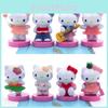 Набор мини-фигурок Hello Kitty из восьми штук, милые мультяшные миниатюры Kt, топперы для торта, подарок