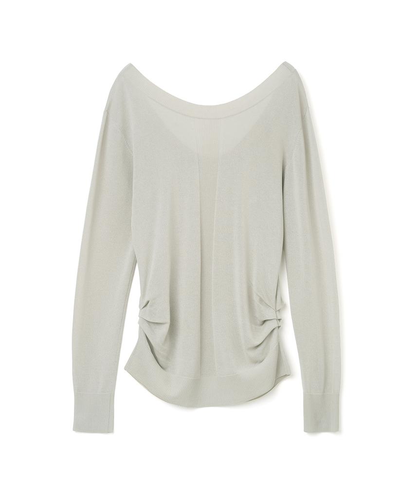 MILLO WOMEN Sheer Loose Fit Knit Top [Beige]