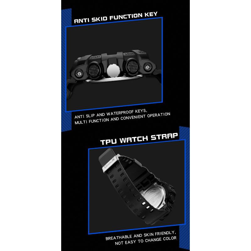 SANDA New Electronic Watch Multifunctional Outdoor Sports Waterproof Men's Watch Simple Creative Watch