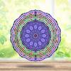 Vibrant 10 Inch Metal Mandala Wind Chime Purple Flower Design Stainless Steel Garden Decor for Outdoor Indoor Holiday Gift