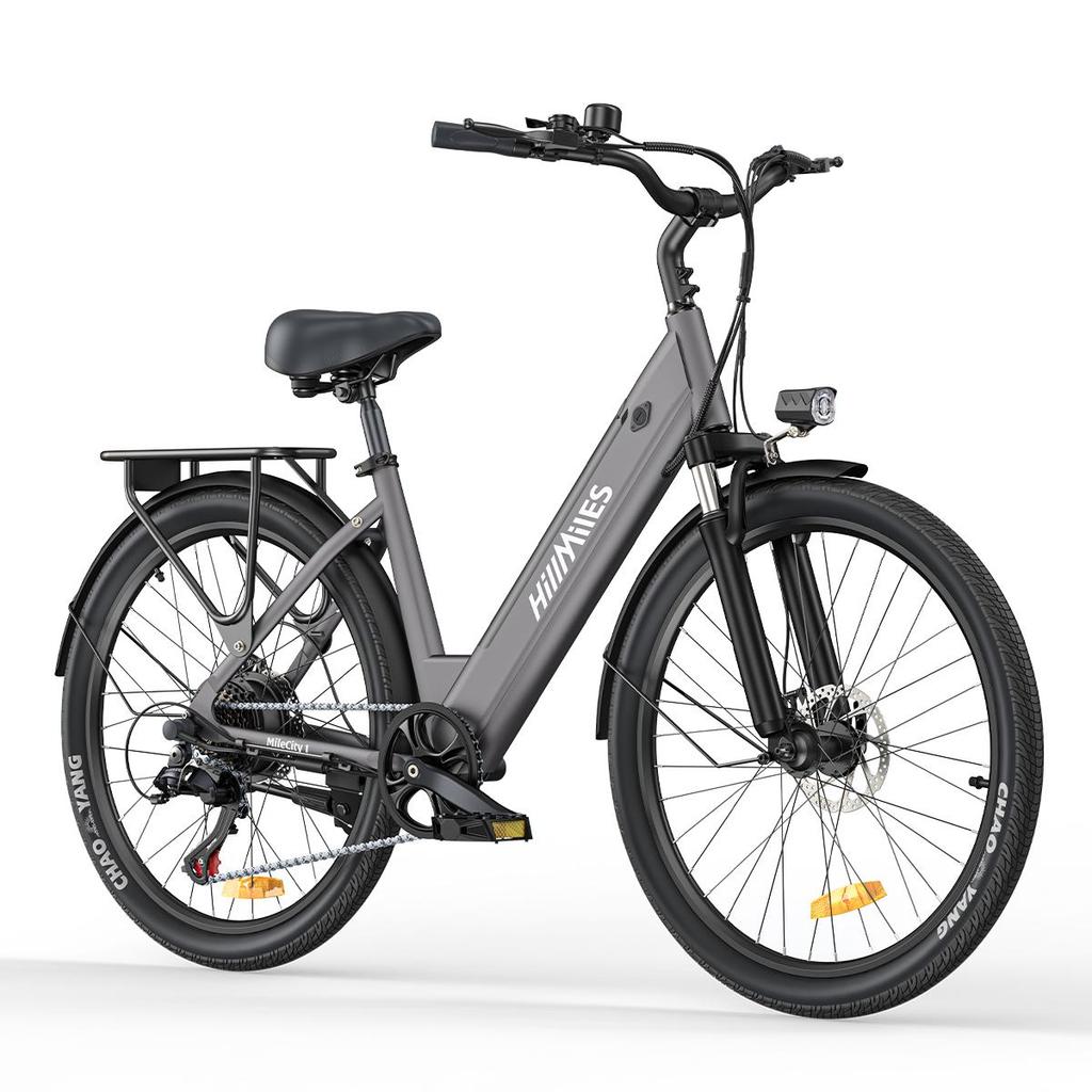 HillMiles MileCity 1, 26" Step-Through Electric Bike, 250W Motor, 36V 13Ah Battery, 25 KM/H, 7 Speed, Perfect for Urban Commuting