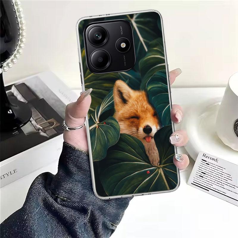 Мягкий чехол для телефона с животным лисой для Xiaomi Redmi Note 15 14 14S 13 12 Pro Plus 12S 11 11S 11E 10 10S 11T 5G Fundas Coque Redmi Note 1