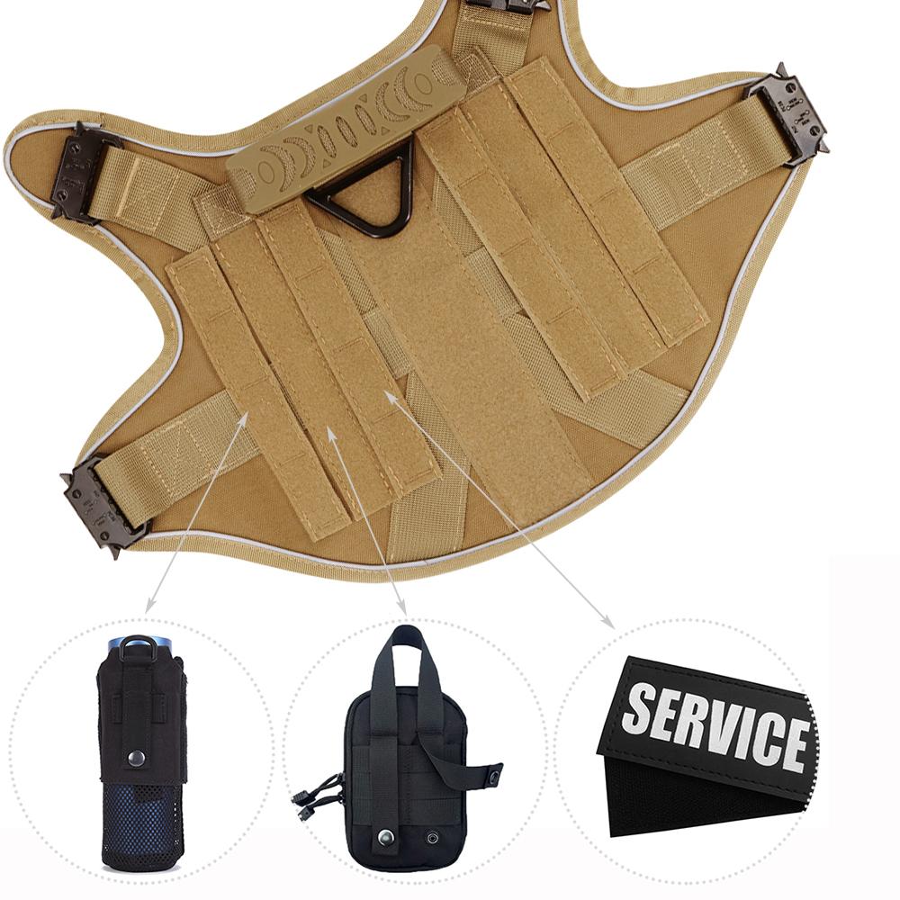 Светоотражающая шлейка для собаки с 4 металлическими пряжками, военная тактическая шлейка-жилет для тренировки питомца, поводок-ошейник, аксессуары для крупных собак