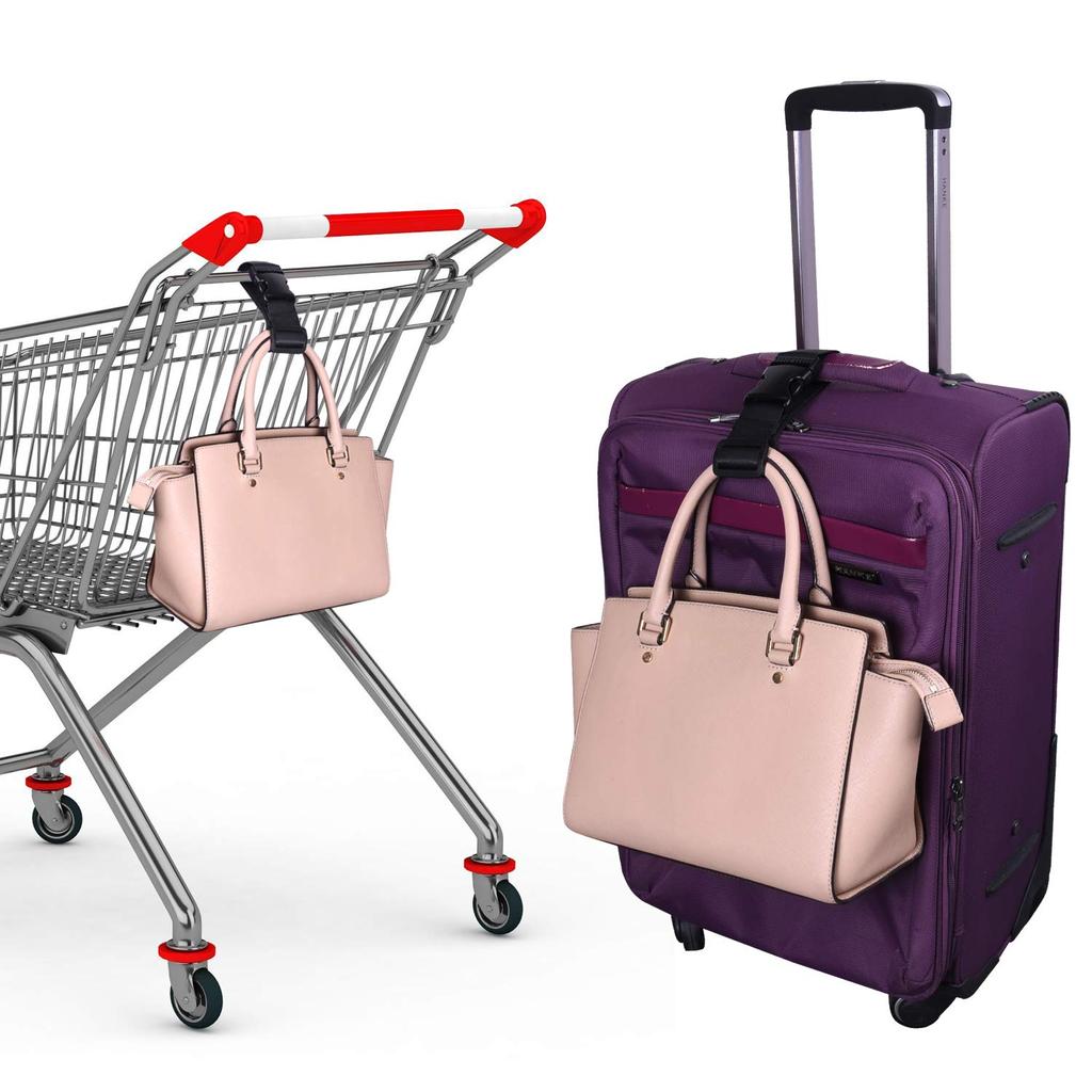 Wisdompro Luggage Suitcase Connecting Baggage Bag Fastening Convenient Travel Maximum Pack of Black Strap, Belt, Organizer, Belt, Nylon, One-Touch